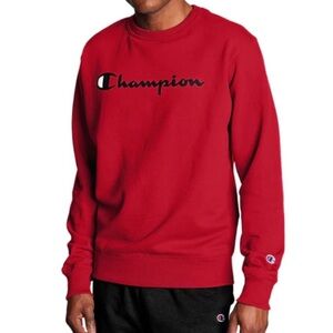 Champion Men's Red Crewneck Sweater